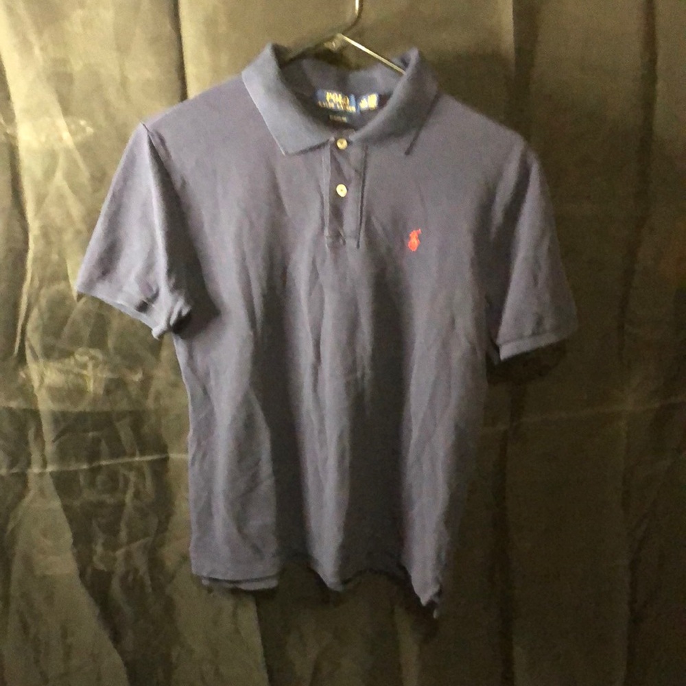 Ralph. Lauren polo shirt, classic fit blue with red polo label.